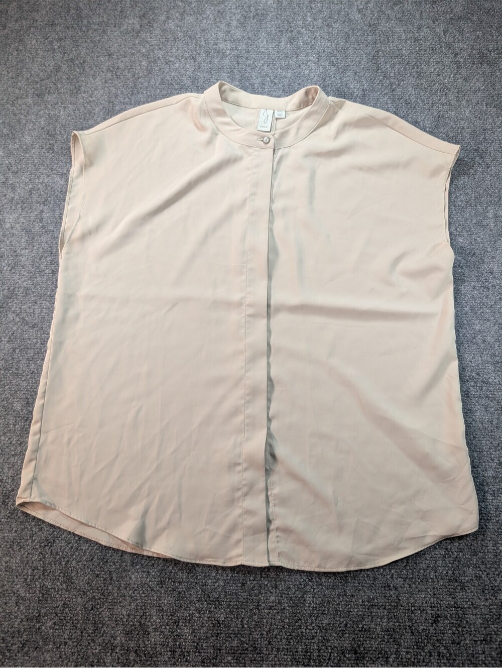 Joie Women's Sleeveless Beige Blouse with Pearl Button Medium Office Casual